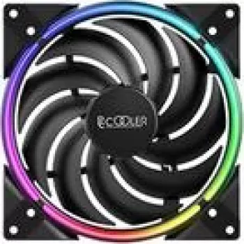 140mm PCCOOLER korpuse ventilaator CORONA-MAX-FRGB, 1000–2000 p/min, ARGB valgustus