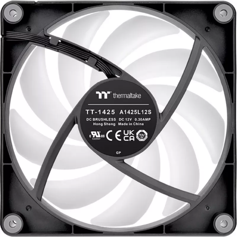 Thermaltake CT140 Reverse ARGB 14 cm ventilaator, must, 500–1800 RPM, 32,8 dB