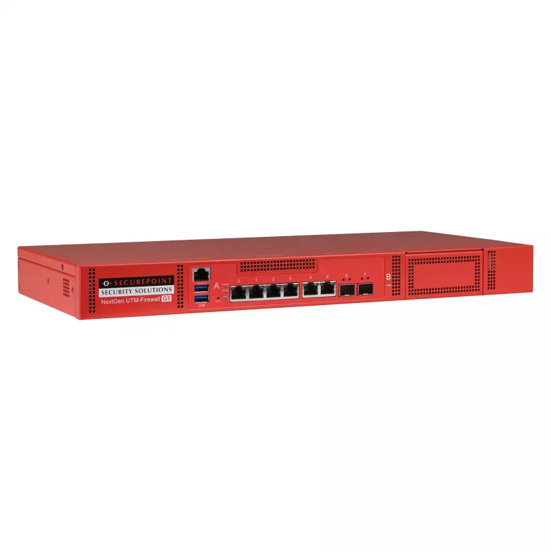 Securepoint RC300S G5 turvalisuse UTM-seade, 13 Gbit/s, 1,5 Gbit/s, 100 kasutaja(t), AES, juhtmega, RJ-45
