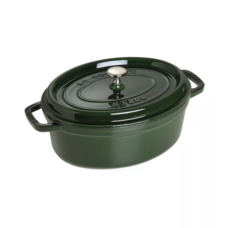 Staub La Cocotte 33 cm ovaalne malmist Hollandi ahi, basiilikuroheline