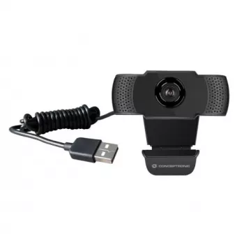 Conceptronic AMDIS 1080P Full HD veebikaamera mikrofoniga, 2 MP, 1920 x 1080 pikslit, Full HD, 30 kaadrit/s, H.264, M-JPEG, YUV, 90°