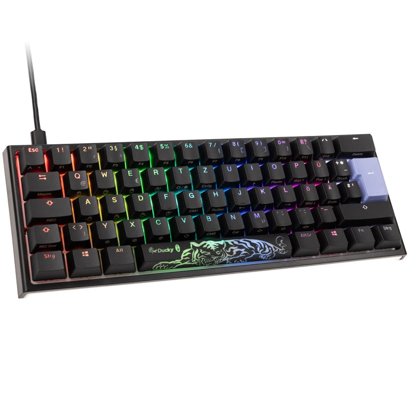 Ducky DKON2061ST klaviatuur mängimiseks USB QWERTZ saksa valge