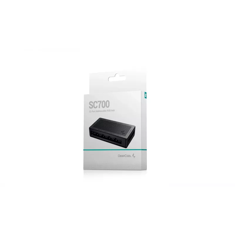 DeepCool RGB-jaotur SC700 12-pordiline adresseeritav RGB-jaotur, 12 ARGB 3-kontaktilist porti, magnetkinnitus, must, 45×84×15 mm