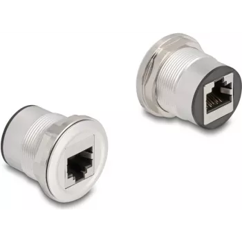 DeLOCK 88190 pistikupesa 2 x RJ-45 must hõbedane