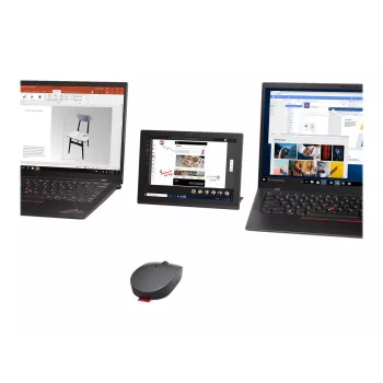Lenovo Go mitme seadme hiir kontorile, kahekäeline, RF-juhtmevaba + Bluetooth, optiline, 2400 DPI