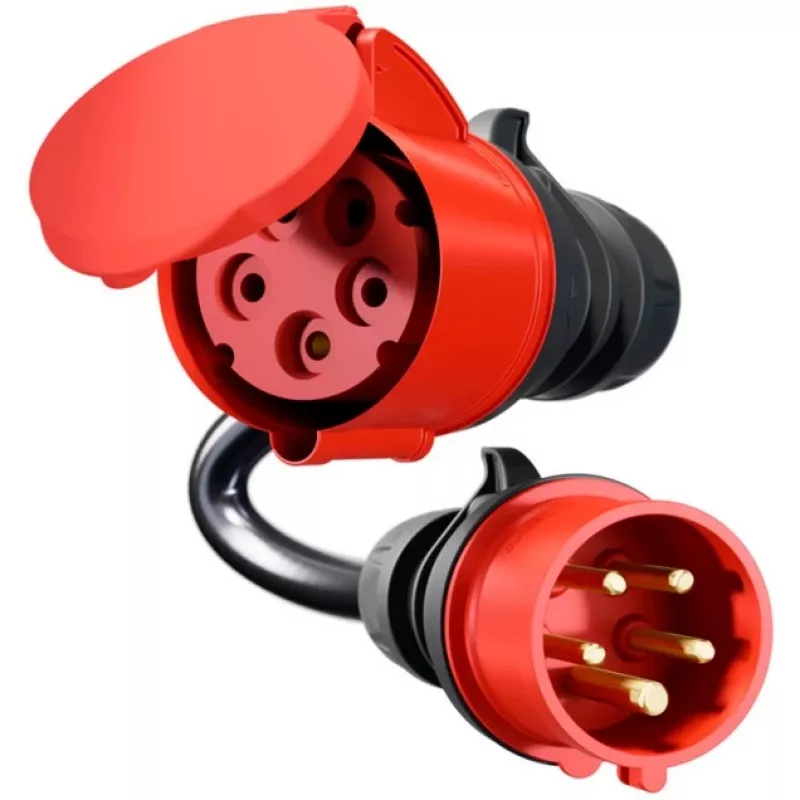 Adapter Gemini flex 22 kW CEE punane kolmefaasiline 32A > CEE punane 16A must 30cm