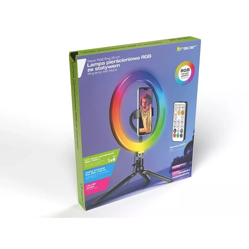 Ringvalgusti RGB 26 cm statiiviga