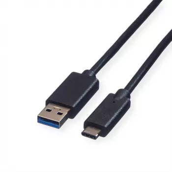 ROLINE – USB-kaabel – USB Type C (M) – 9-kontaktiline USB Type A (M) – 50 cm (USB 3.1) – vormitud – must (11.02.9010)