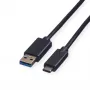 ROLINE – USB-kaabel – USB Type C (M) – 9-kontaktiline USB Type A (M) – 50 cm (USB 3.1) – vormitud – must (11.02.9010)
