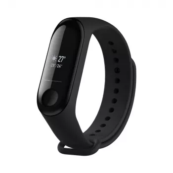 Silikoonrihm FIXED Xiaomi Mi Band 3/4 jaoks — must, asendus painduv vastupidav silikoon