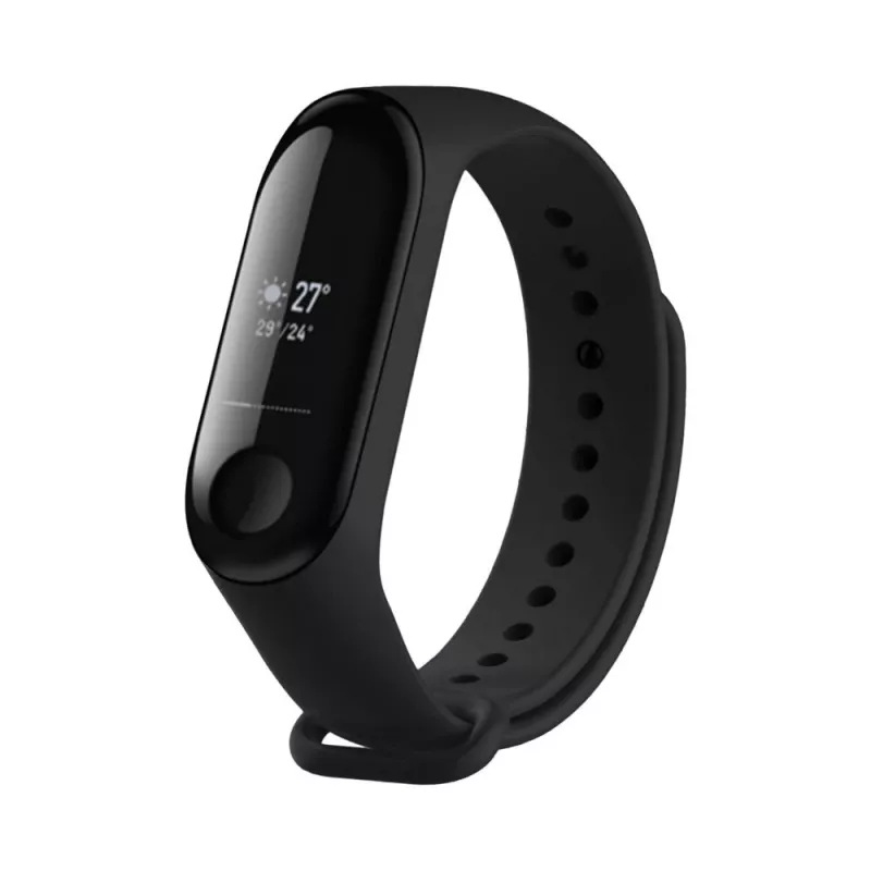 Silikoonrihm FIXED Xiaomi Mi Band 3/4 jaoks — must, asendus painduv vastupidav silikoon