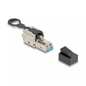 DeLOCK RJ45-pistik välikoostamiseks Cat.6A tööriistavaba hõbedane isane