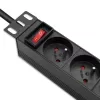 Qoltec alumiiniumist PDU 10'' RACKile | 1U | 16A | 4xPRANTSUSE | 1,8 m