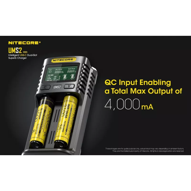 Nitecore UMS2 akulaadija majapidamisaku DC Liitium-ioon Nikkel-kaadmium