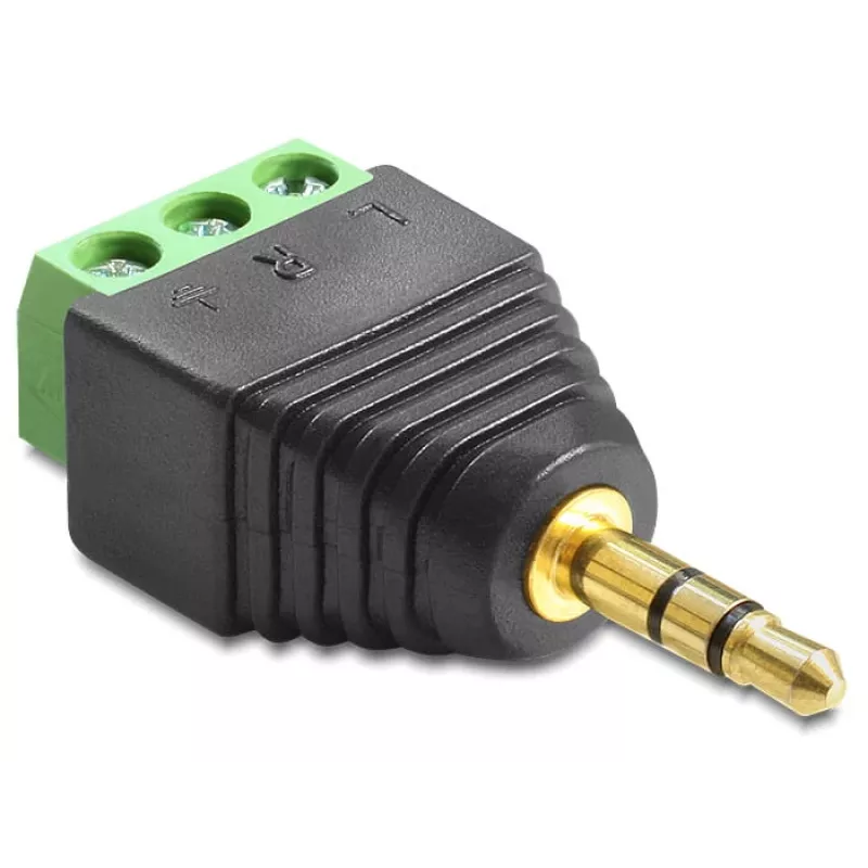 Kaabli adapter DeLOCK 65419 3,5 mm 3p Must Roheline Hõbedane
