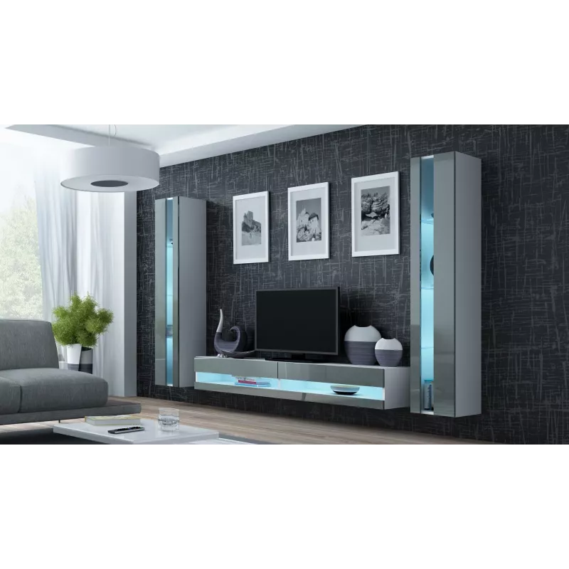 Cama TV-alus VIGO uus 30/180/40 valge/hall läikiv