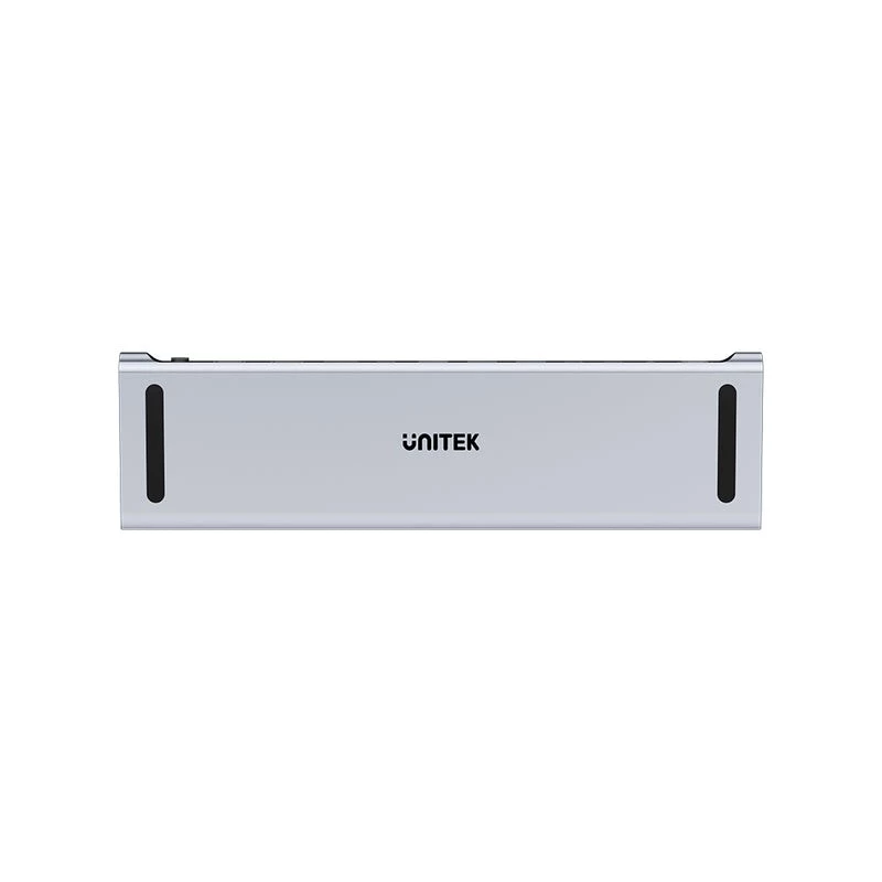 KVM-lüliti Unitek D1106AGY01 USB-C Triple 4K dokkimisjaam KVM-iga, 3x USB-A, 5x USB-C, HDMI×2, DP×1, RJ-45, SD-lugeja, 3840×2160@60Hz, alumiinium
