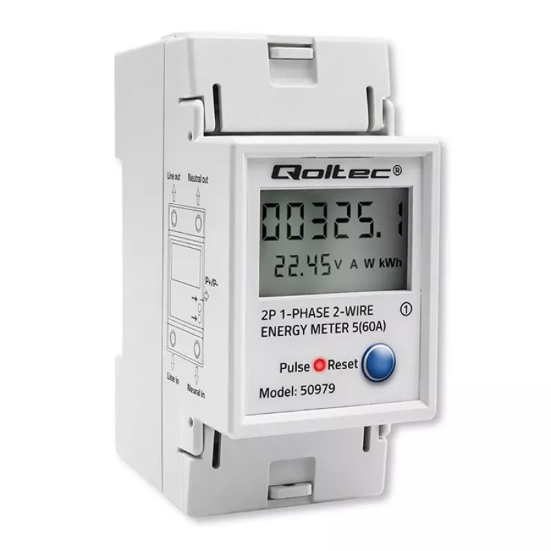 Energiaarvesti QOLTEC Ühefaasiline DIN-liistule 230V (MPN 50979)