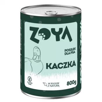 Märg koeratoit ZOYA Duck 800 g purk — täisväärtuslik täiskasvanud koera toit, 75% niiskus, 10,5% valk, 7,5% rasv
