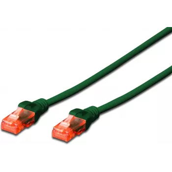 Võrgukaabel DIGITUS Cat6 U/UTP 15 m roheline RJ-45 nikli/kullaga kontaktid