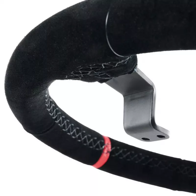 Asetek SimSports Lenkradkranz, dished, 340 mm - must, seemisnahk