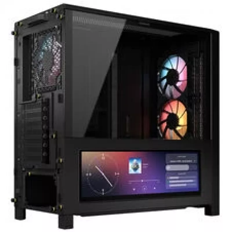 Corsair FRAME 4000D LCD RS PC-korpus, Midi-Torn, ATX, ARGB, karastatud klaas - must