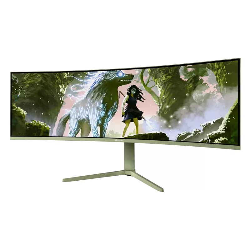 Kõver arvutimonitor Arozzi Nova 49 tolli (124,5 cm) Dual QHD 5120×1440 LED VA, 4 ms, Roheline