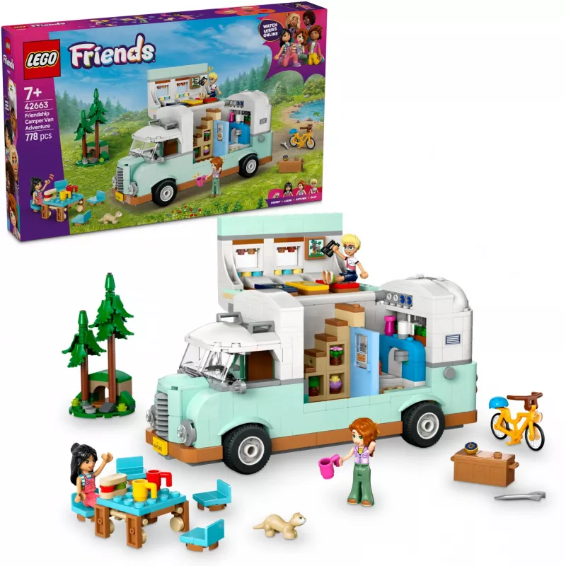 LEGO Motor Home komplekt 42663 — LEGO Friends matkaauto, 778 osa, 3 mininukku, vanusele 7+