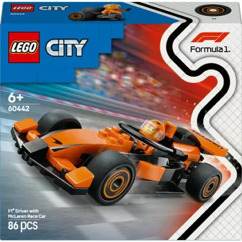 LEGO City F1 Racer McLaren Racing Car 60442 — ehituskomplekt, 86 tk, 1 minifiguur, vanus 6+
