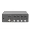 DIGITUS KVM-lüliti, 4 porti, topeltkuvar, 4K, DisplayPort®