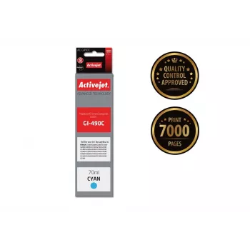 Tindikassett ActiveJet AC-G490C, ühilduv Canon GI-490C-ga, tsüaan, värvipõhine tint, 70 ml, kõrge (XL) mahutavus, üksikpakend