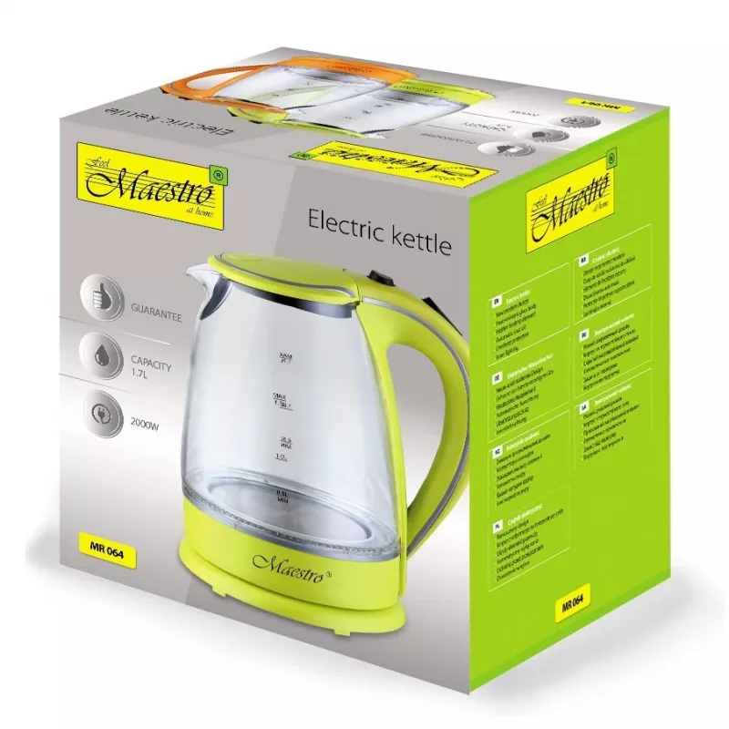 MAESTRO MR-064 elektriline veekeetja 1,7 L 2000 W (MR-064-GREEN) Roheline