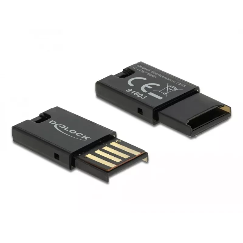DeLOCK USB 2.0 mälukaardilugeja must MicroSD MicroSDHC MicroSDXC 480 Mbit/s