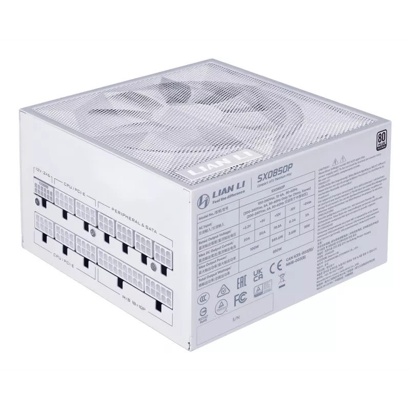 Toiteplokk lian li SX Series 850W 80 PLUS Platinum PCIe 5.1 ATX 3.1 täielikult modulaarne