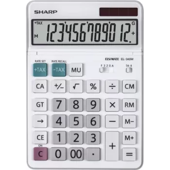 Sharp EL-340W kalkulaator, lauaarvuti, Ekraan, Valge