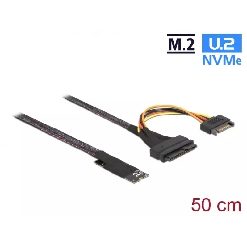 DeLOCK M.2 Key M kuni U.2 SFF-8639 NVMe adapter 50 cm kaabliga