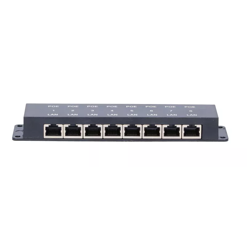Extralink 8-pordiline PoE-injektor, 8x 100 Mb/s RJ45