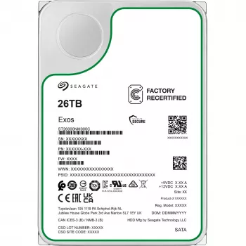3.5-tolline SEAGATE Exos 26TB SATA ettevõtete HDD taastoodetud