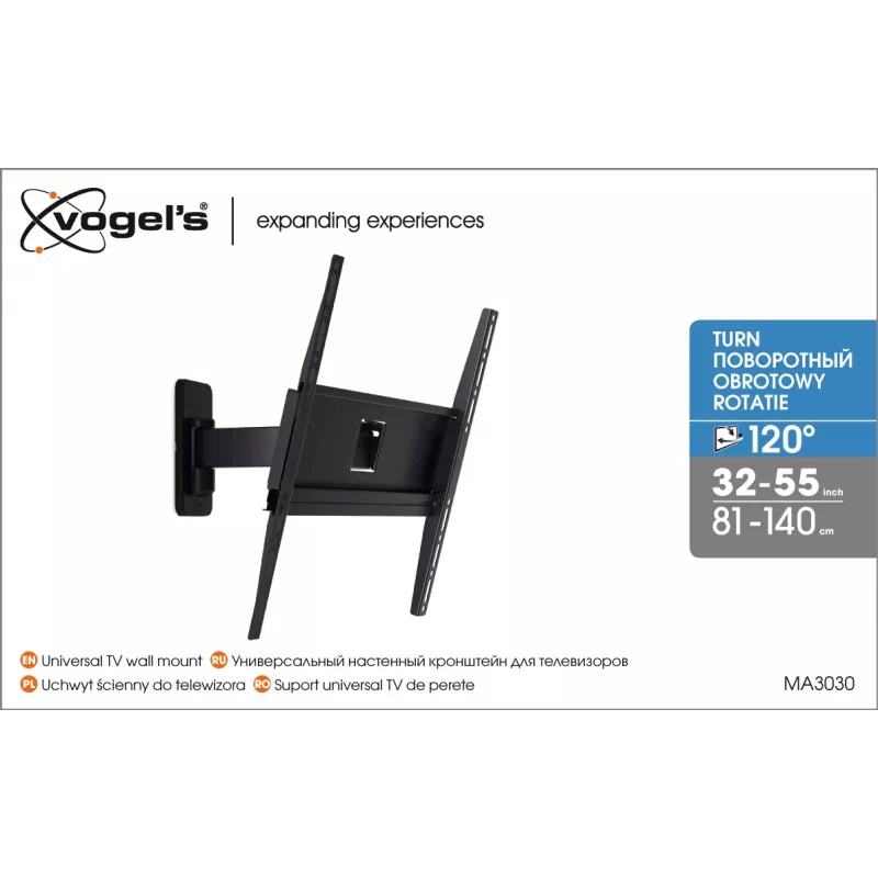 Vogels | Seinakinnitus | MA3030-A1 | Täisliikuv | 32-65 | Maksimaalne kandevõime 25 kg | Must