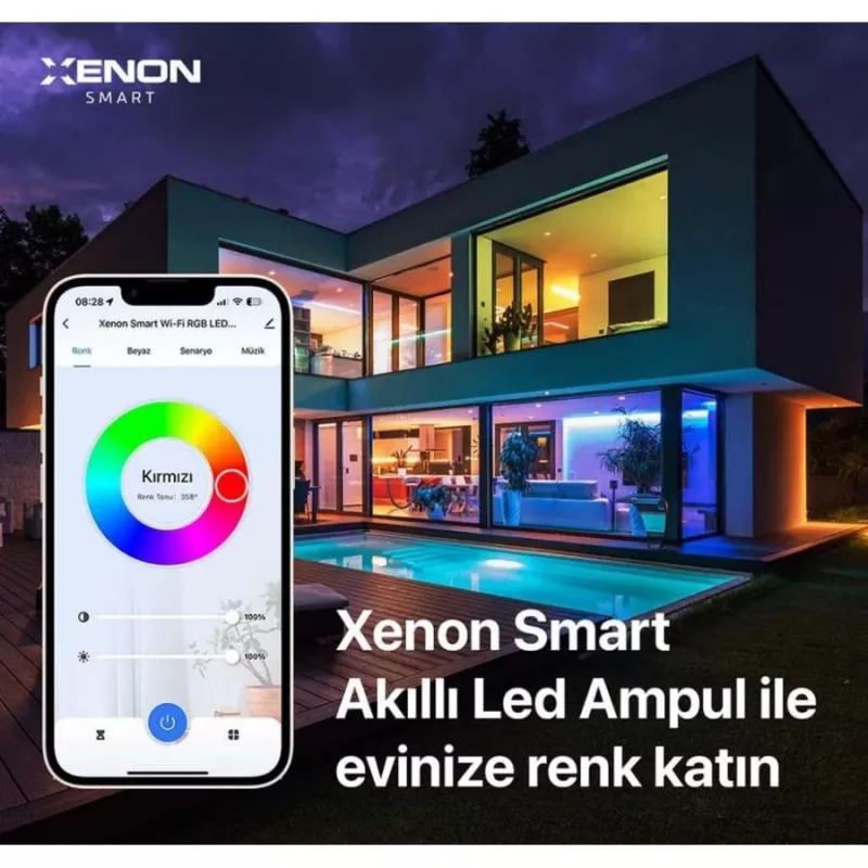 XENON Smart X7021 Nutikas LED RGB pirn, 9 W, Wi-Fi, Bluetooth, valge