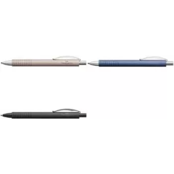 Kinnitatav sissetõmmatav pastapliiats Faber-Castell Essentio Must, alumiiniumkorpus, must tint, jäme otsik