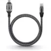 Ethernet-kaabel USB-C 3.2 Gen2 pesa > RJ-45 pistik (must/hõbedane, 5 meetrit, punutud tekstiilümbris)
