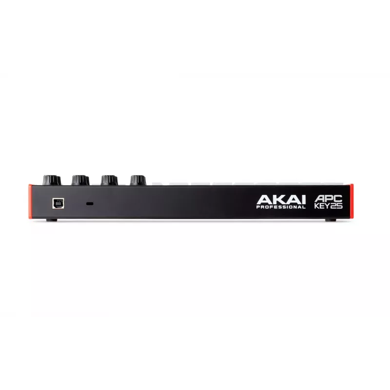 MIDI-kontroller AKAI APC Key 25 MK2 — 25 kiirustundlikku klahvi, 40 padja, RGB-taustvalgustus, 8 enkooderit, USB-toide
