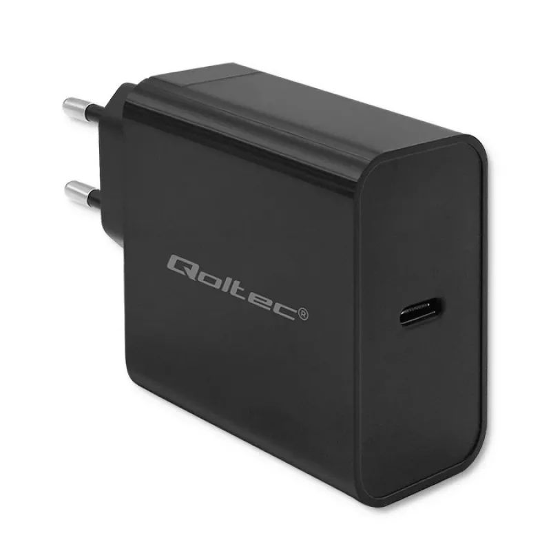 Laadija QOLTEC Super Quick PD 65W USB‑C Power Delivery 5–20V, 1x USB‑C, USB PD 3.0, Type C pistik, 65 W