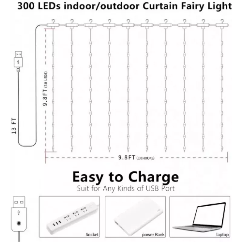 LED-valgusriba OEM X0013lX27J — 300 LED-i, soe valge