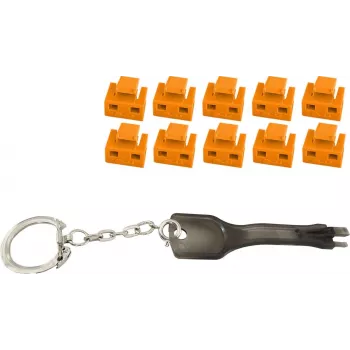 RJ45 pordiblokeerija ShiverPeaks BS08-01035 — 1 võti, 10 oranži lukku