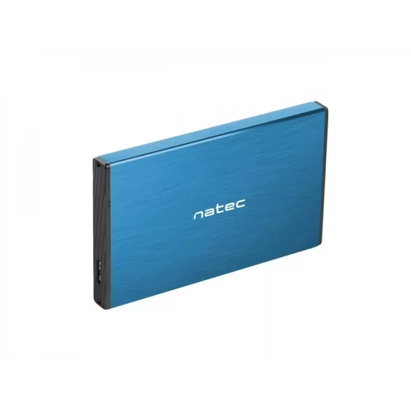 Väline HDD/SSD korpus NATEC Rhino GO 2.5 tolli — USB 3.0, SATA III, kuni 4 TB, 9.5 mm, alumiinium, sinine