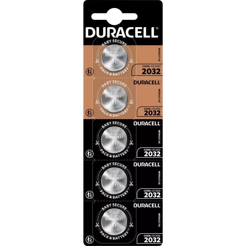 Nööppatarei Duracell Procell CR2032 liitium, 3V, 5 tk