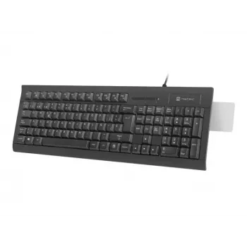 Juhtmega täissuuruses NATEC Moray ES klaviatuur USB-ga, hispaania QWERTY, 105 klahvi, ID-kaardilugeja, 1,5 m kaabel, must