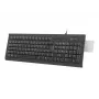 Juhtmega täissuuruses NATEC Moray ES klaviatuur USB-ga, hispaania QWERTY, 105 klahvi, ID-kaardilugeja, 1,5 m kaabel, must